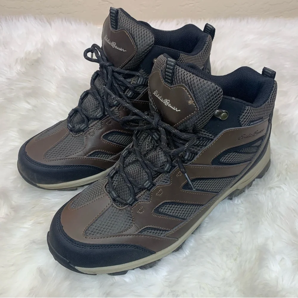 Eddie Bauer Men's Brown Graham Waterproof Leather Hiking Boots
